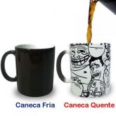 Caneca Mágica Preta Porcelana