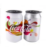 Lata Em Alumínio Com Tampa Cor Prata 300ml Personalizado