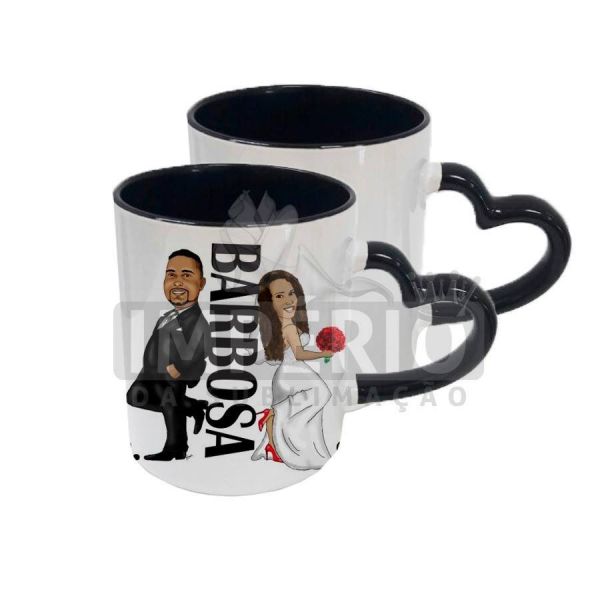 Caneca Porcelana Interior e Alça de Cor Personalizada