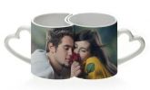 Caneca Dupla De Coração Porcelana Personalizada